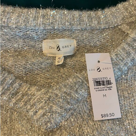 Lou & Grey V-neck Metallic Sweater - M - Picture 7 of 8